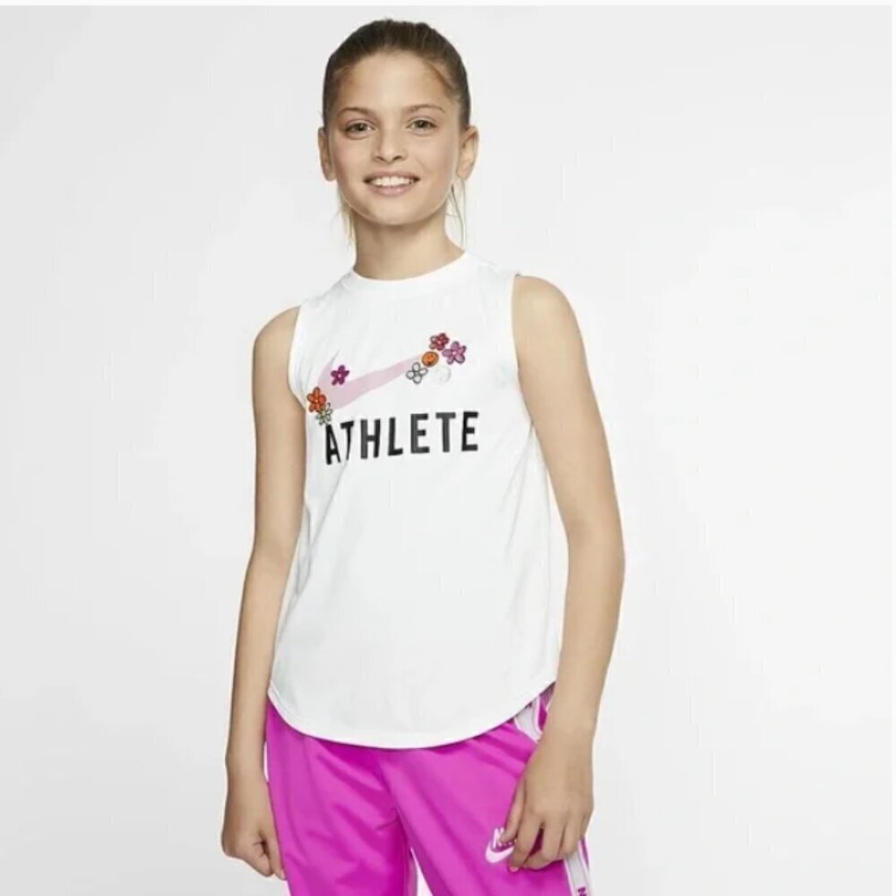 Nike Big Girls’ ATHLETE Flower Tank Top XL